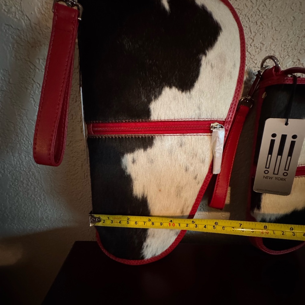 NWT Stylish Black, White and Red Genuine Leather Cowhide gun cases set - Picture 8 of 9